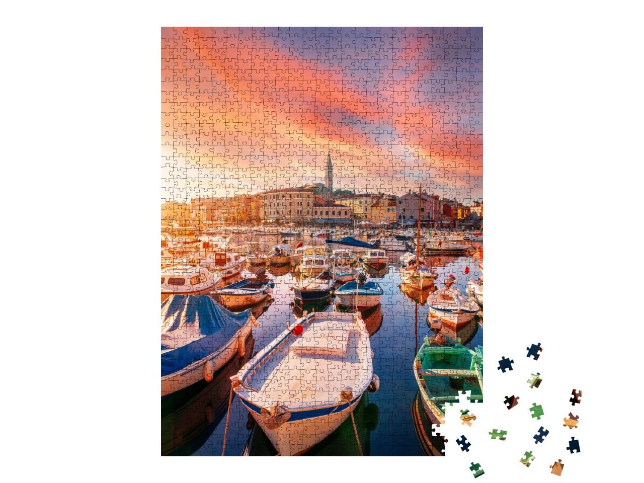 Puzzle de 1000 pièces « Ville agréable et calme de Rovinj en Istrie, Croatie »