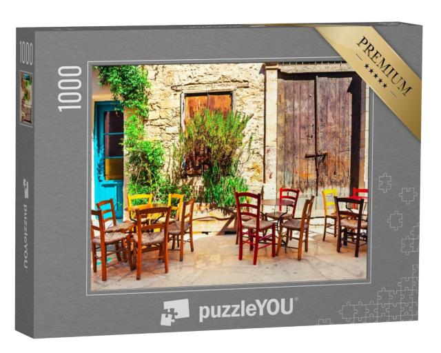 Puzzle de 1000 pièces « Café pittoresque à Limassol, Chypre »