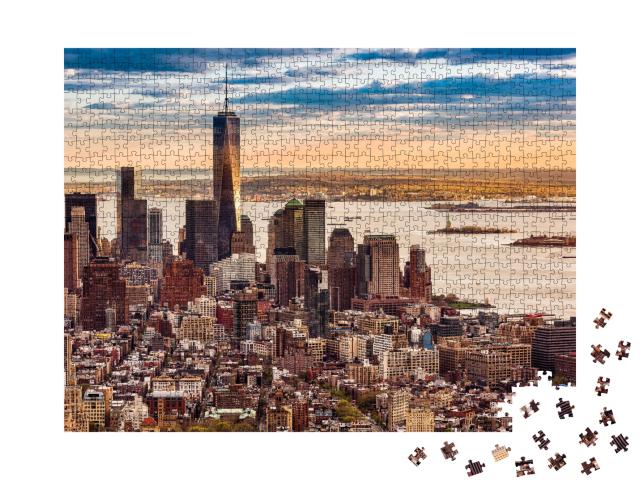 Puzzle de 1000 pièces « Lower Manhattan au coucher du soleil »