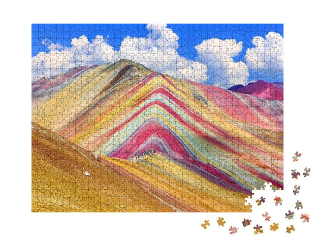 Puzzle de 1000 pièces « Montana de Siete Colores ou Montagne Arc-en-ciel, Cusco, Pérou »