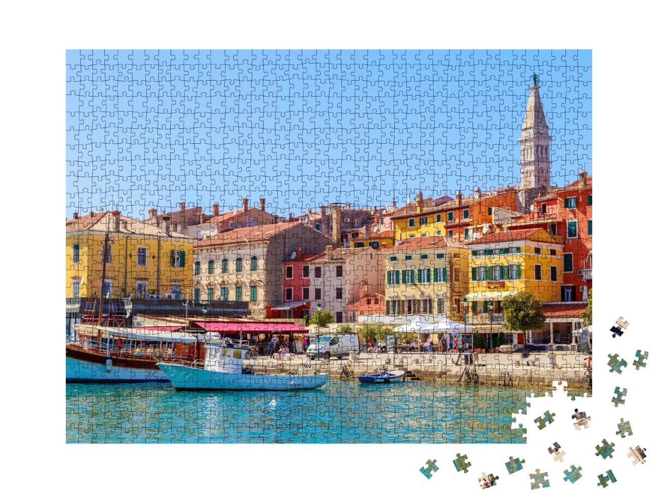 Puzzle de 1000 pièces « Rovinj coloré avec port, Istrie, Croatie »