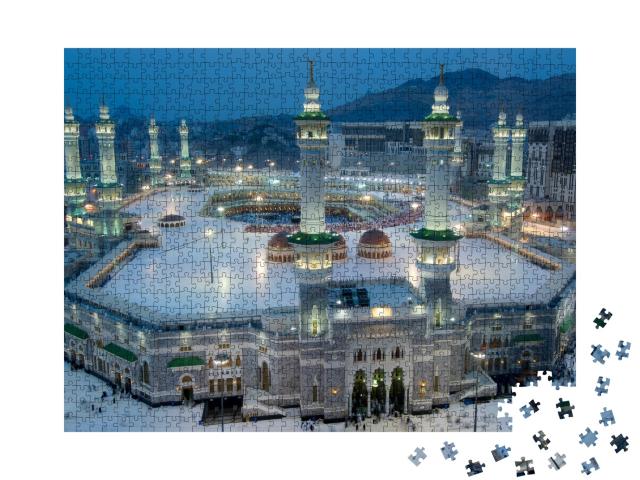 Puzzle de 1000 pièces « La Mecque de nuit, Arabie saoudite »