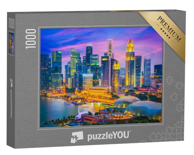 Puzzle de 1000 pièces « Skyline de Singapour au crépuscule »