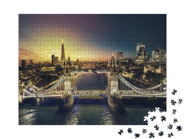 Puzzle de 1000 pièces « Coucher de soleil à Londres »