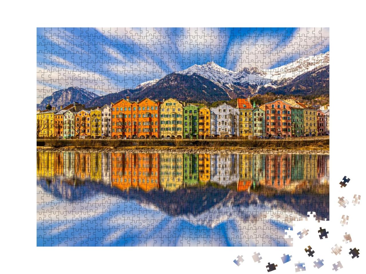 Puzzle de 1000 pièces « Maisons colorées à Innsbruck, Autriche »