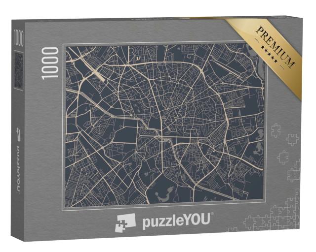 Puzzle de 1000 pièces « Carte de la ville de Bucarest, Roumanie »