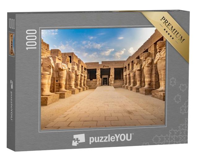 Puzzle de 1000 pièces « Grandes sculptures et pharaons au temple de Karnak, Égypte »