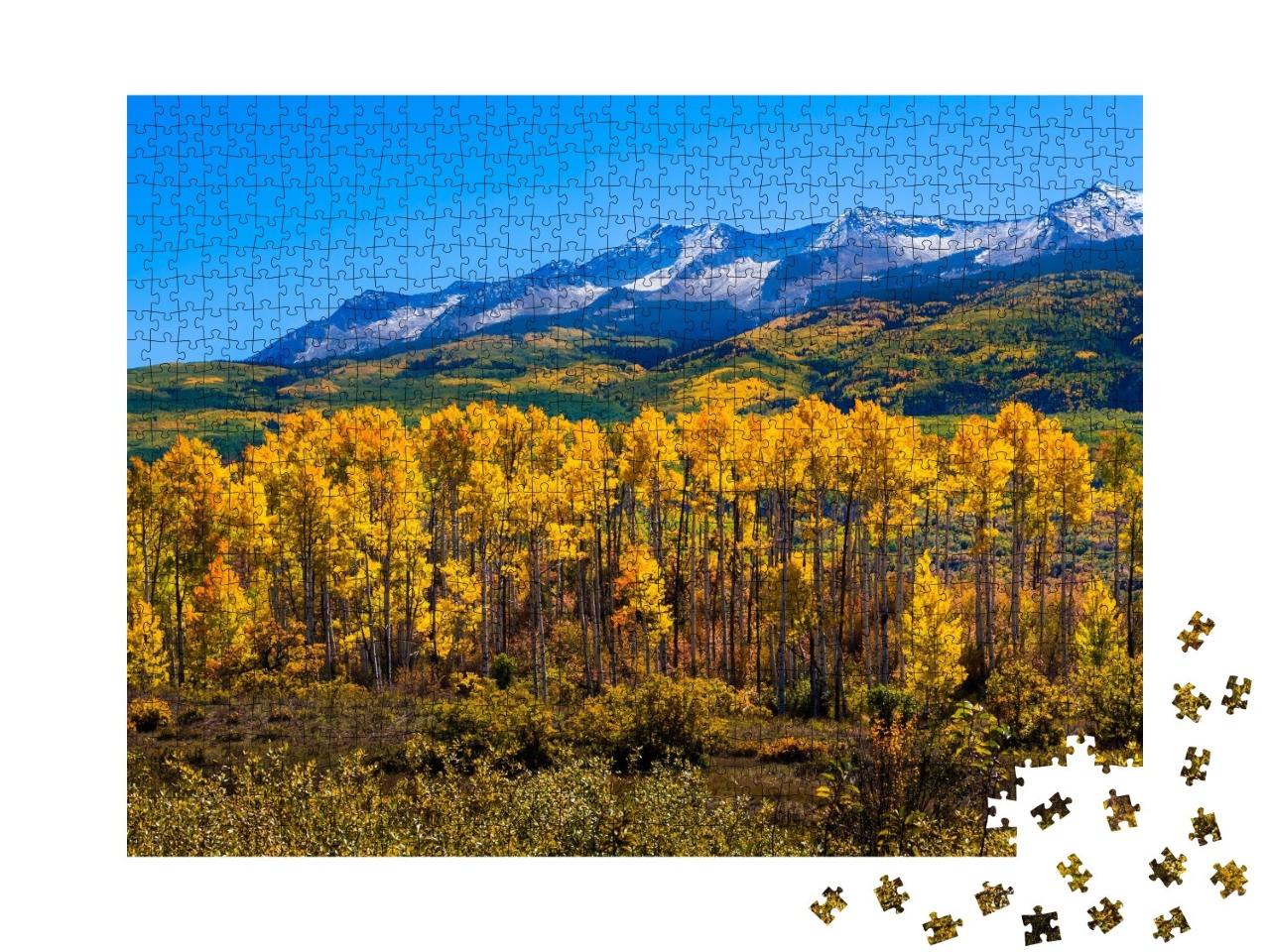 Puzzle de 1000 pièces « Colorado avec des trembles en automne »