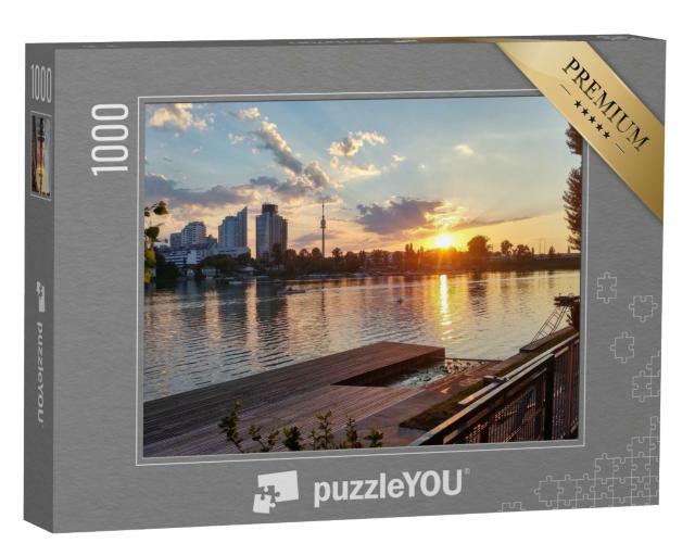 Puzzle de 1000 pièces « Vieux Danube au coucher du soleil, Vienne »