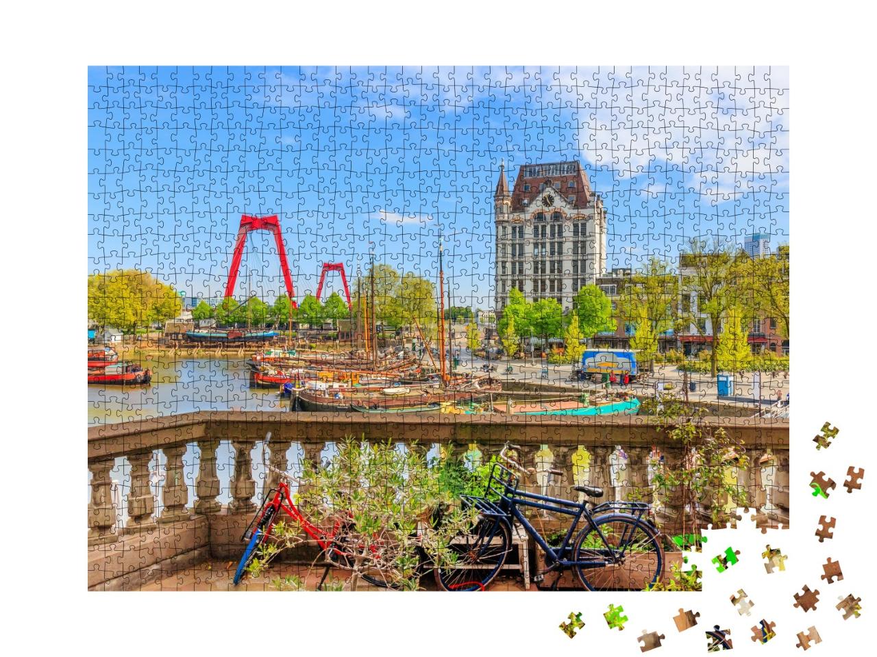 Puzzle de 1000 pièces « Vue sur le Oude Haven à Rotterdam »