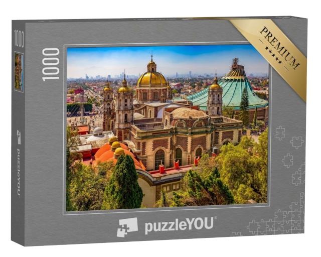Puzzle de 1000 pièces « Ancienne et nouvelle basilique à Mexico »
