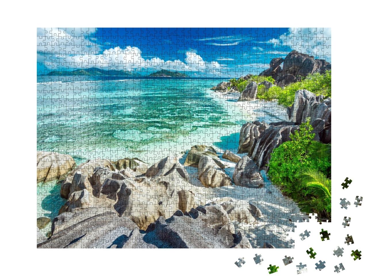Puzzle de 1000 pièces « Anse Source D'Argent - La plus belle plage des Seychelles »