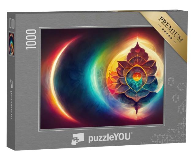 Puzzle de 1000 pièces « Design abstrait de chakra multicolore »