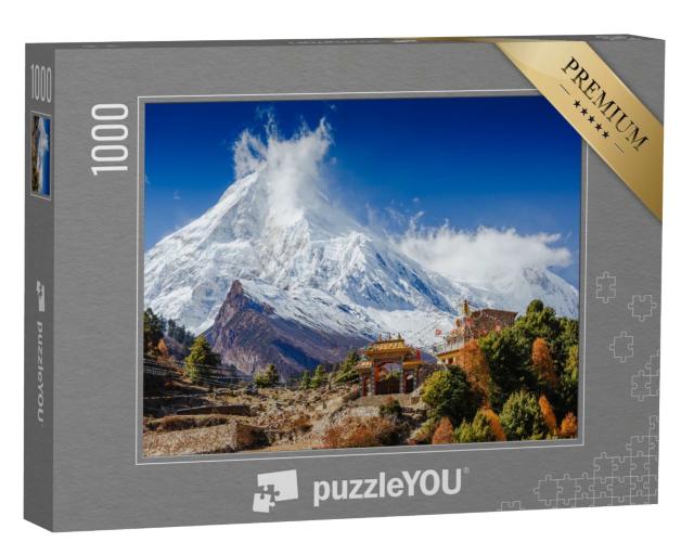 Puzzle de 1000 pièces « Vue spectaculaire sur le mont Manaslu, Himalaya, Népal »