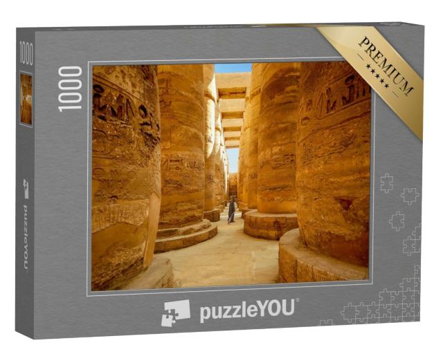 Puzzle de 1000 pièces « Gardien de temple égyptien au complexe de Karnak, Louxor, Égypte »