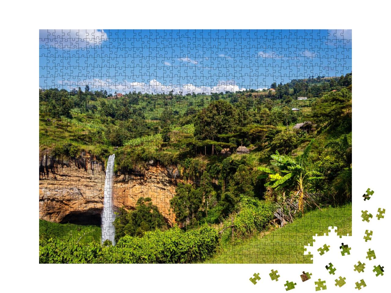 Puzzle de 1000 pièces « La troisième cascade des célèbres chutes de Sipi en Ouganda »