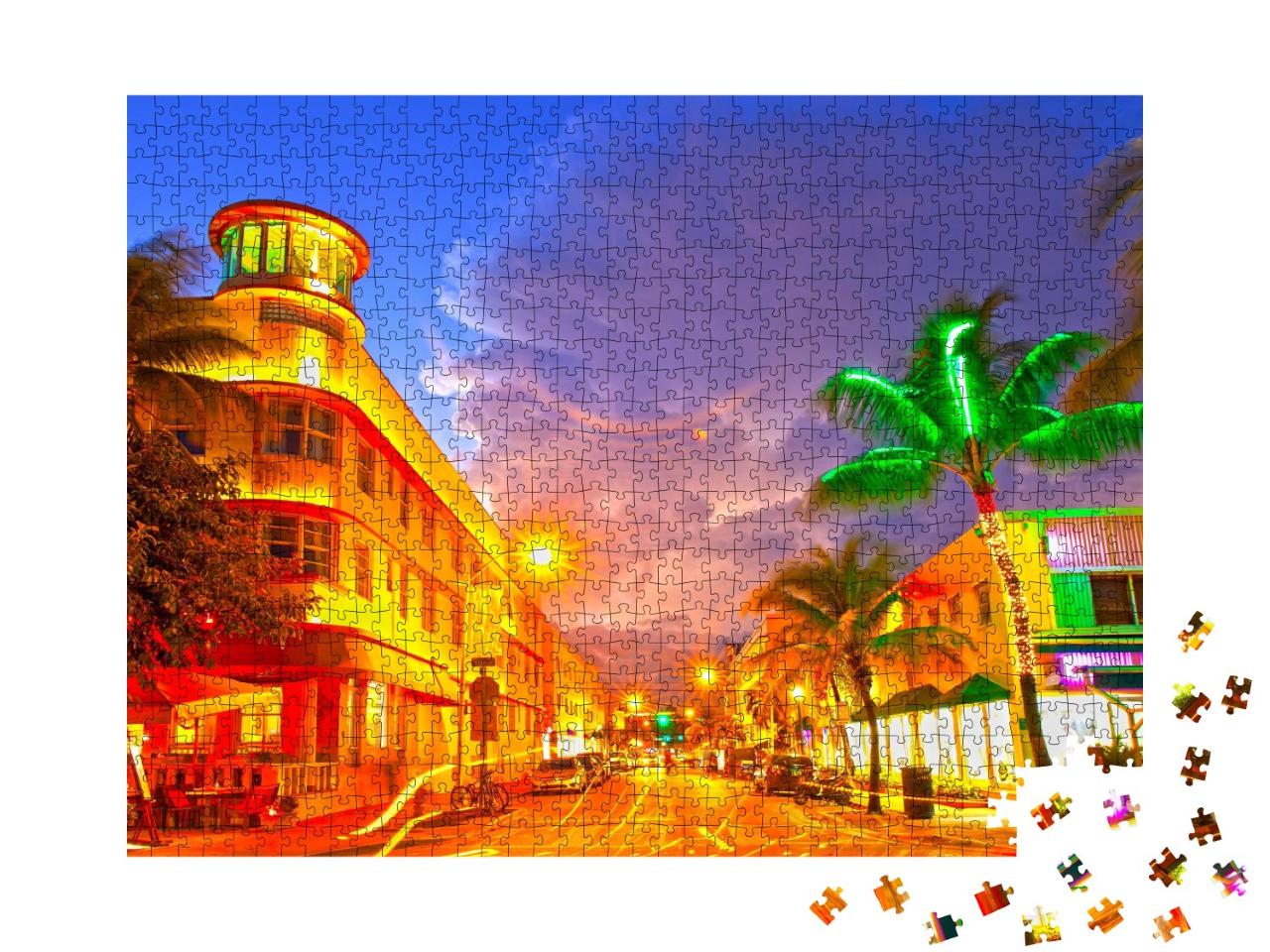 Puzzle de 1000 pièces « Ocean Drive à Miami Beach, Floride »
