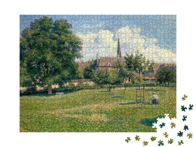 Puzzle de 1000 pièces « Camille Pissarro - La maison de la sourde et le clocher d'Eragny »