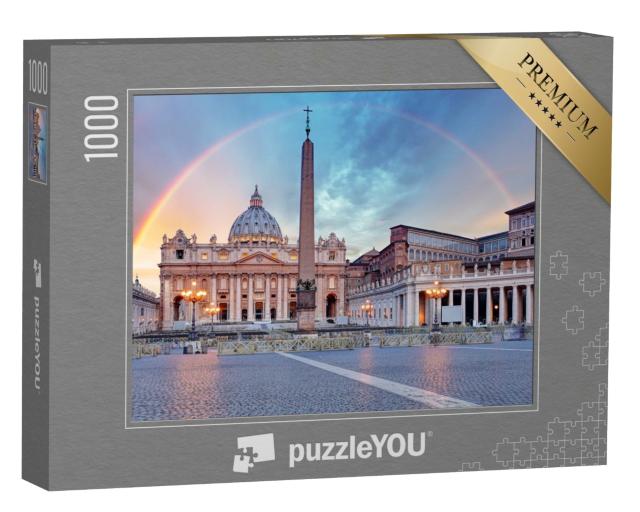Puzzle de 1000 pièces « Arc-en-ciel au-dessus de la place Saint-Pierre, Rome »