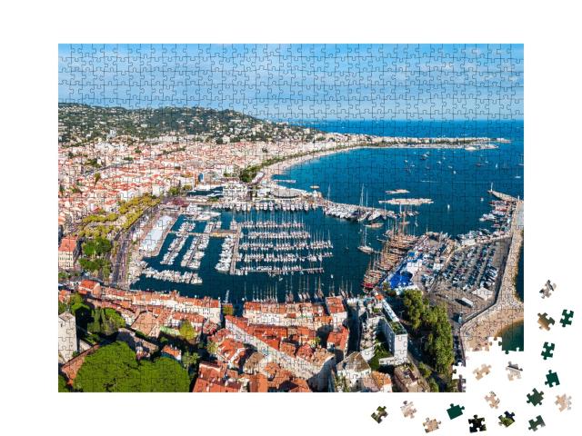 Puzzle de 1000 pièces « Vue aérienne du port de Cannes sur la Riviera française ou Côte d'Azur en France »