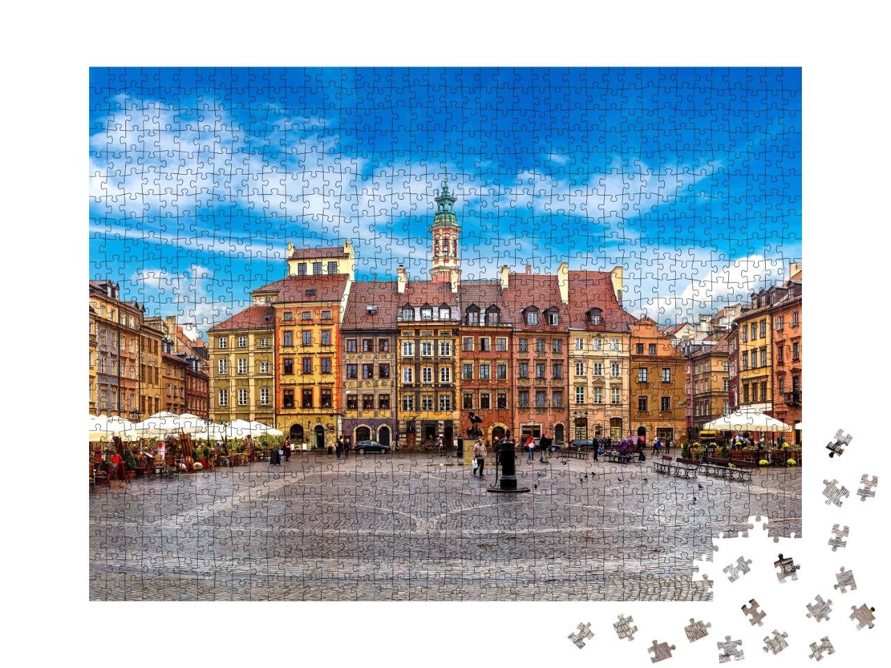 Puzzle de 1000 pièces « Place de la Vieille Ville de Varsovie en été, Pologne »