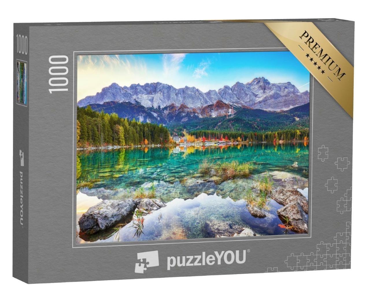 Puzzle de 1000 pièces « Automne au lac Eibsee, Alpes bavaroises, Allemagne »