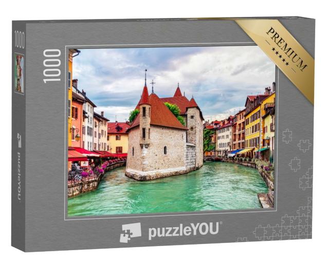 Puzzle de 1000 pièces « Promeneurs au bord du canal Thiou dans la vieille ville d'Annecy »