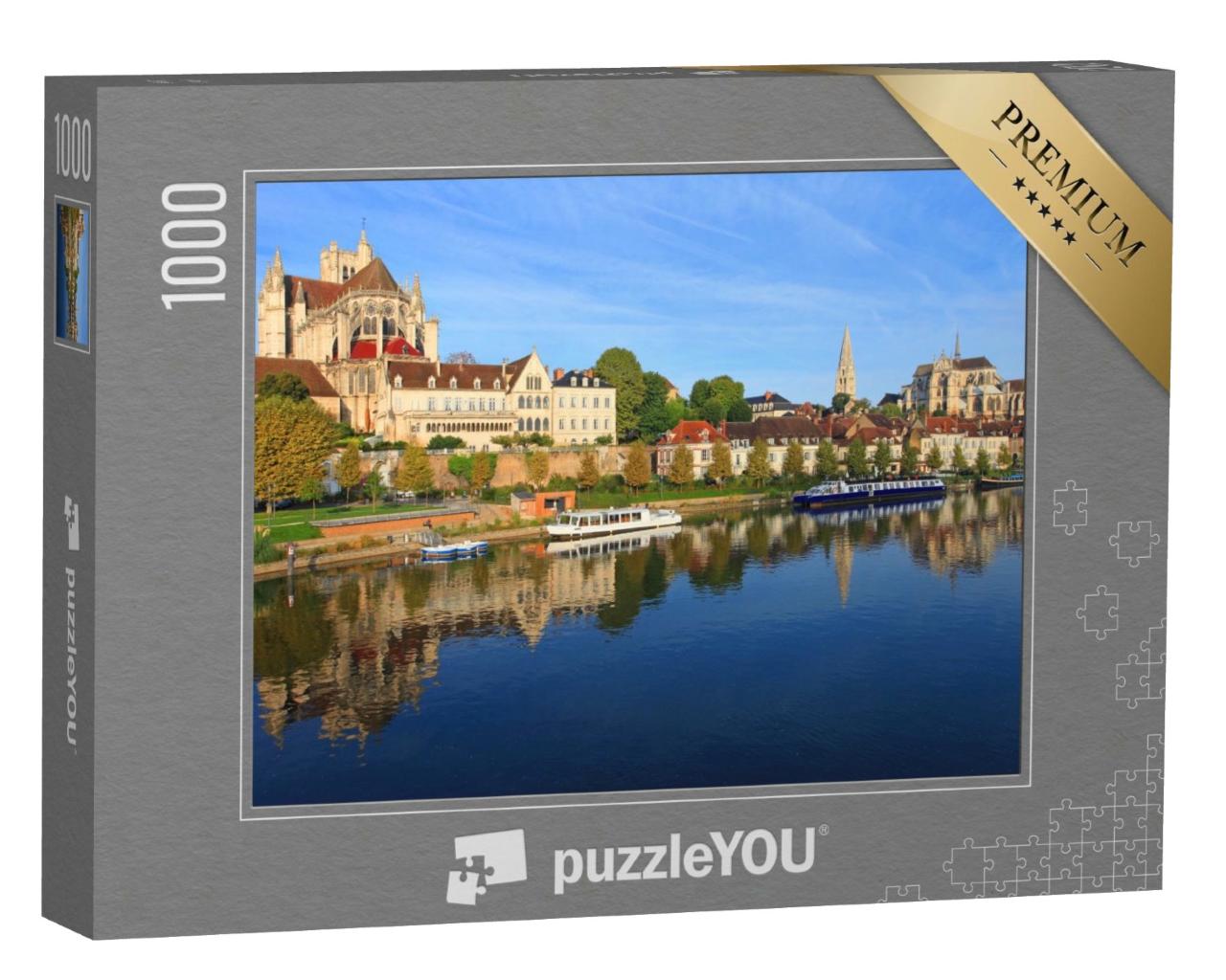 Puzzle de 1000 pièces « Abbaye de Saint-Germain d'Auxerre et cathédrale, Bourgogne, France »