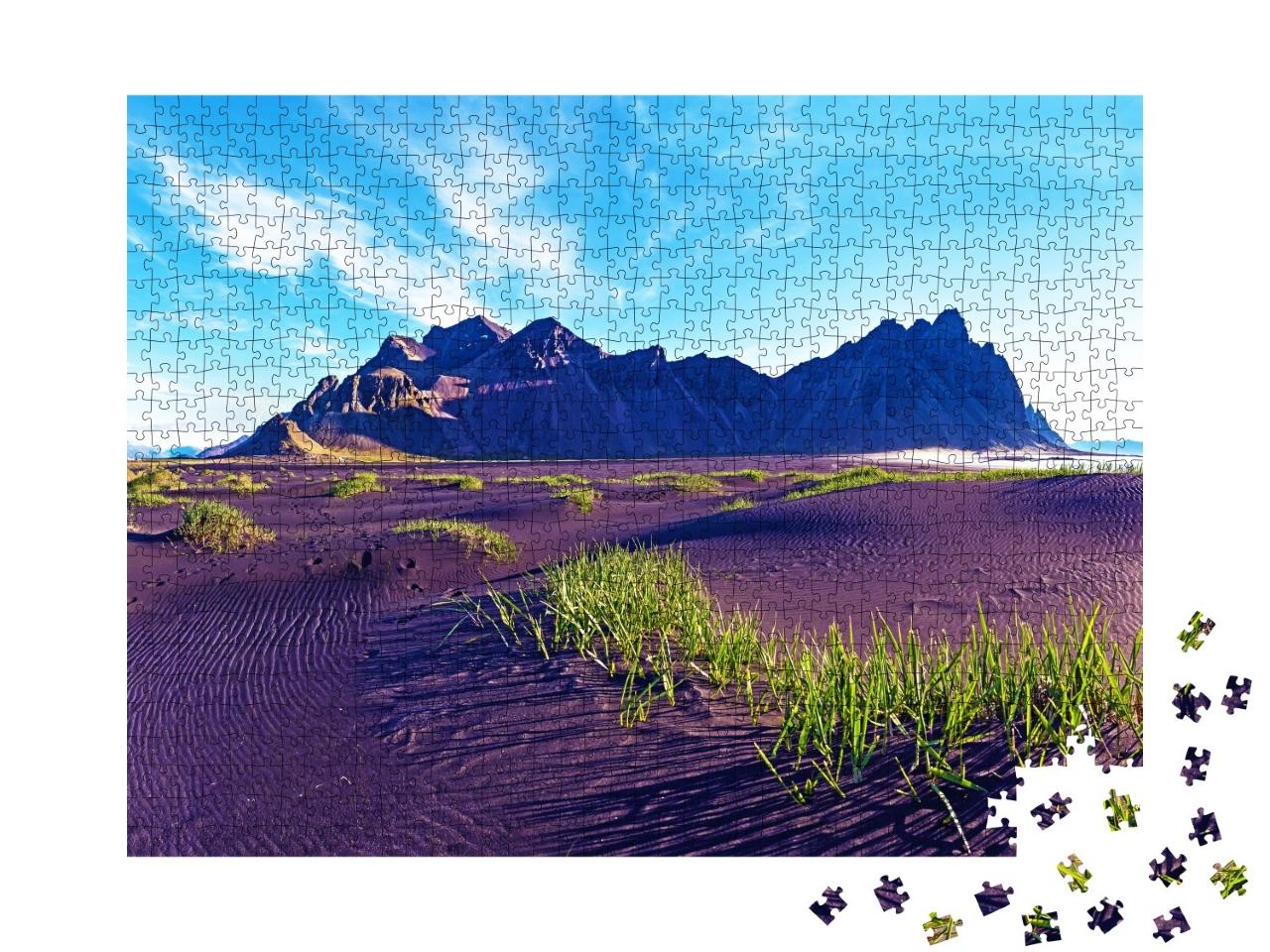 Puzzle de 1000 pièces « Aurore au mont Vestrahorn sur la péninsule de Stokksnes, Islande »