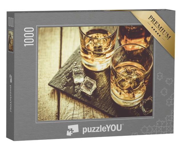 Puzzle de 1000 pièces « Verres de whisky avec de la glace »