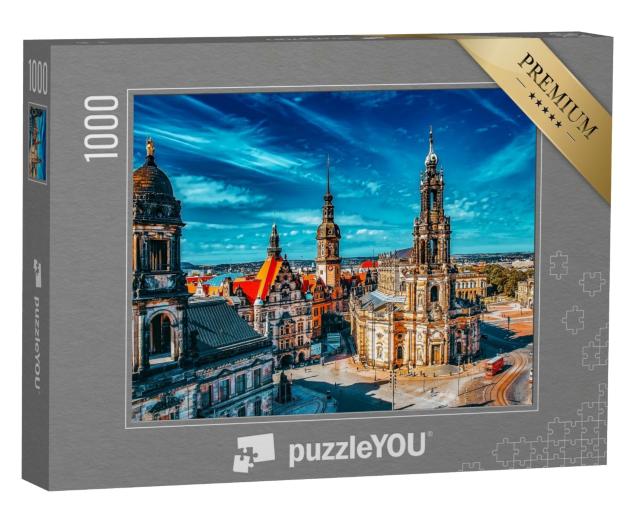 Puzzle de 1000 pièces « Vieille ville historique de Dresde, Saxe, Allemagne »