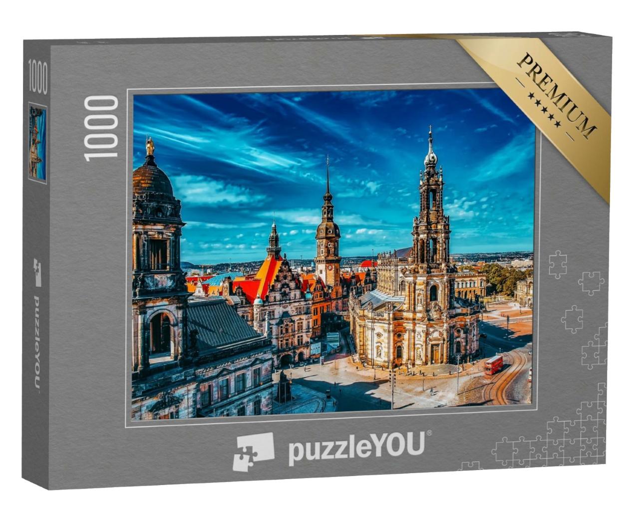 Puzzle de 1000 pièces « Vieille ville historique de Dresde, Saxe, Allemagne »