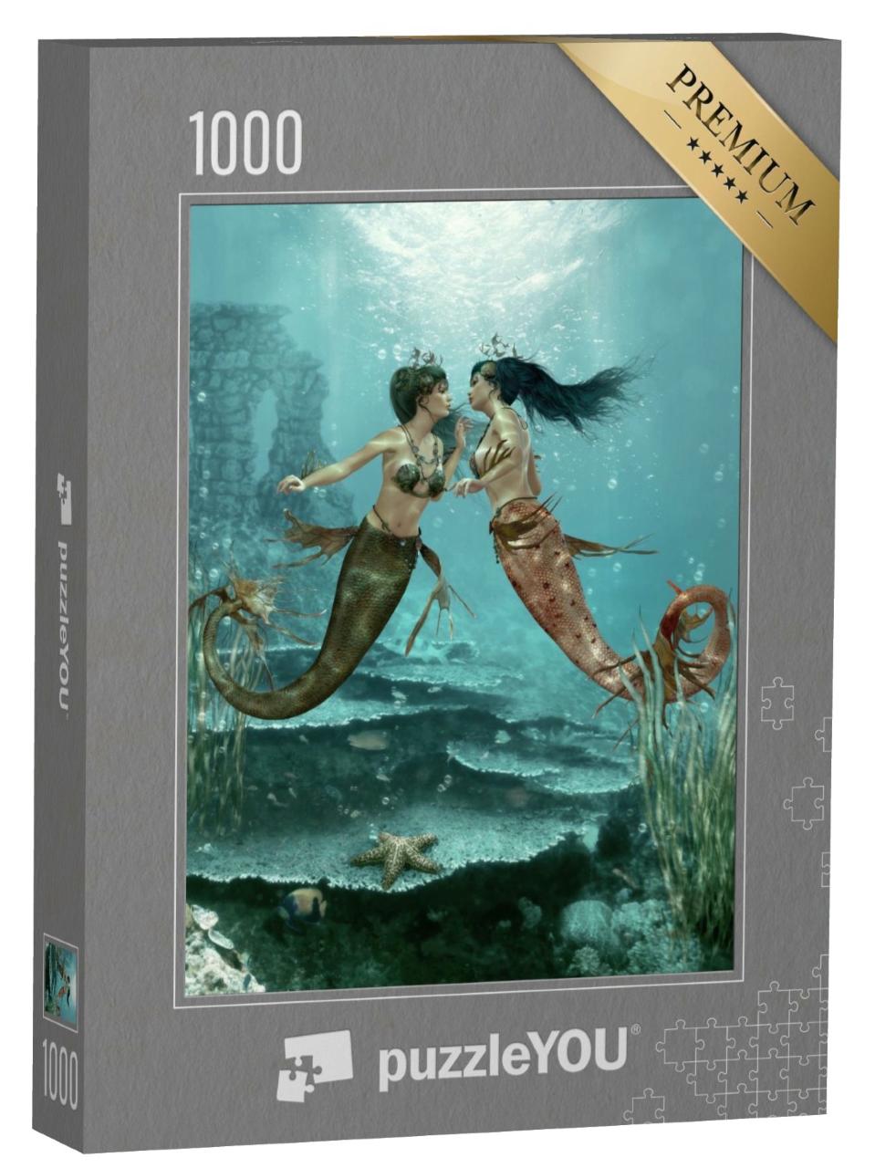 Puzzle de 1000 pièces « Deux sirènes sous l'eau »