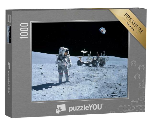 Puzzle de 1000 pièces « Un astronaute sur le rover lunaire »