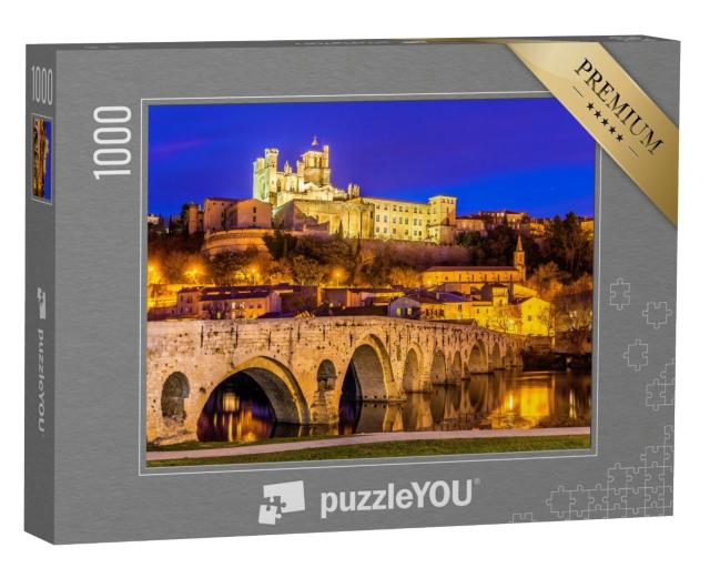 Puzzle de 1000 pièces « Cathédrale St-Nazaire et Pont Vieux à Béziers, France »
