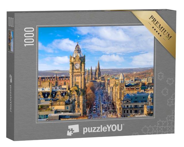 Puzzle de 1000 pièces « Vieille ville d'Édimbourg et château d'Édimbourg en Écosse UK »