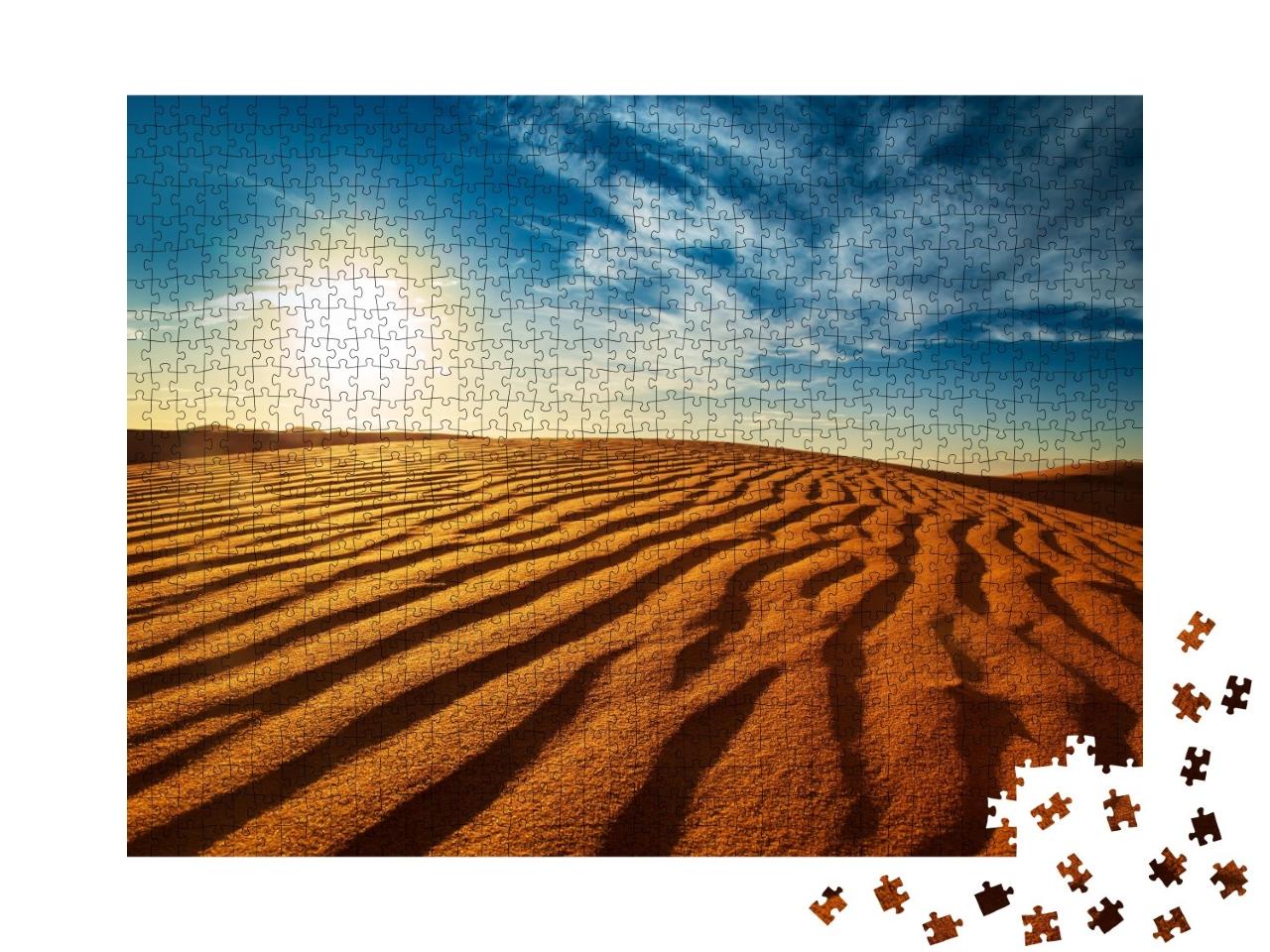 Puzzle de 1000 pièces « Coucher de soleil dans le Sahara, Maroc »