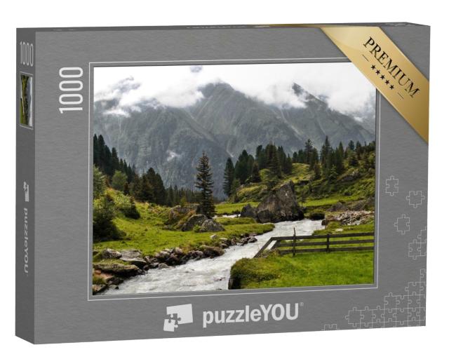 Puzzle de 1000 pièces « La vallée de Stubai en Autriche avec Neustift, Milders, Schonberg, Mutterberg, Volderau »