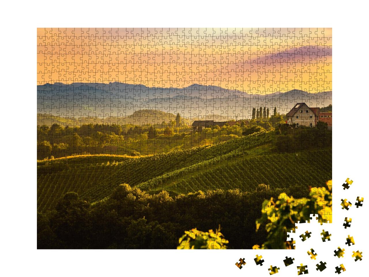 Puzzle de 1000 pièces « Vue de la célèbre route des vins dans le sud de la Styrie, Autriche »
