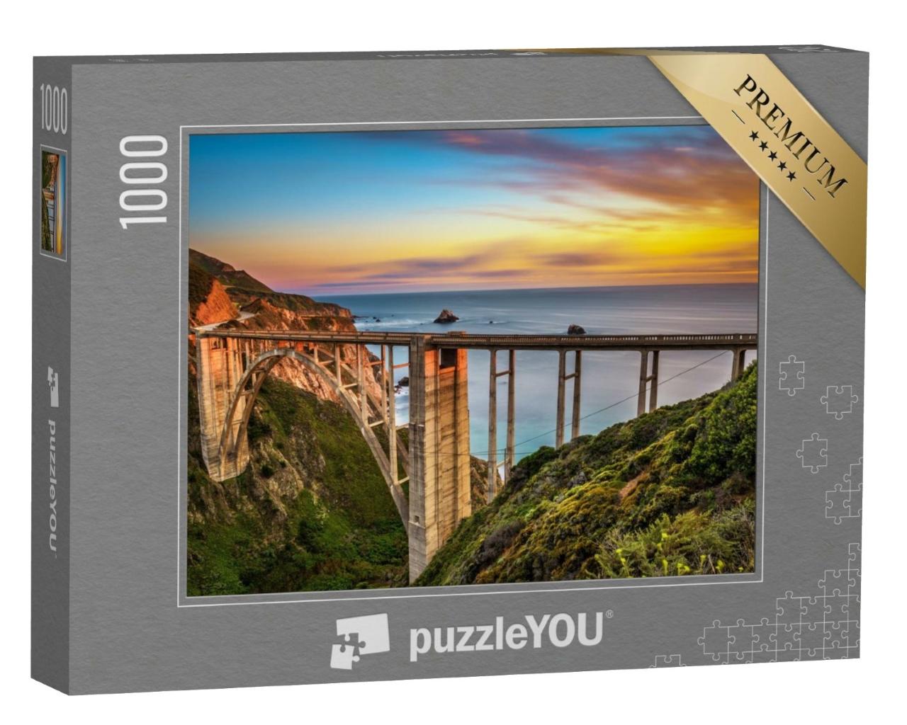 Puzzle de 1000 pièces « Pacific Coast Highway au coucher du soleil, Californie, États-Unis »