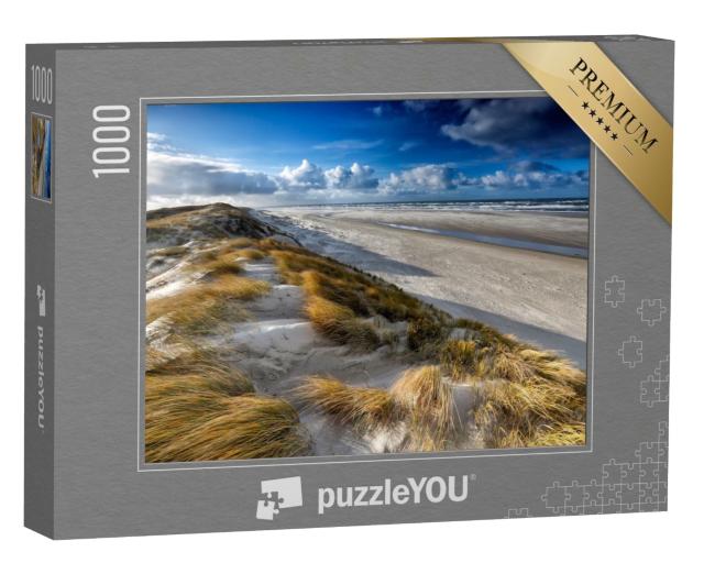 Puzzle de 1000 pièces « Vue de la dune de sable sur la côte de la mer du Nord, Texel, Pays-Bas »