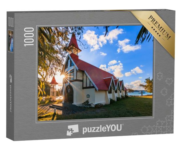 Puzzle de 1000 pièces « Coucher de soleil à l'église de Cap Malheureux, île Maurice »
