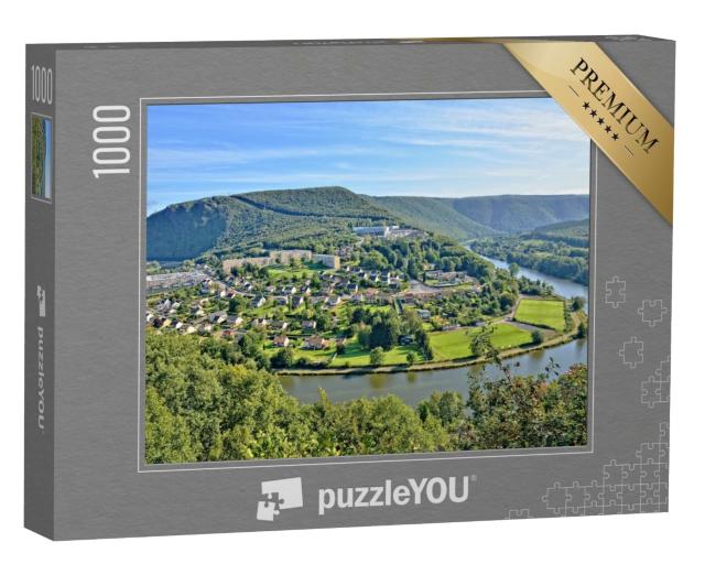Puzzle de 1000 pièces « Panorama de Revin, une petite ville sur la Meuse en Champagne-Ardenne »