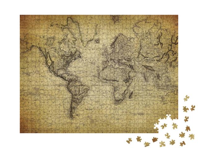 Puzzle de 1000 pièces « Ancienne carte du monde de 1814 »