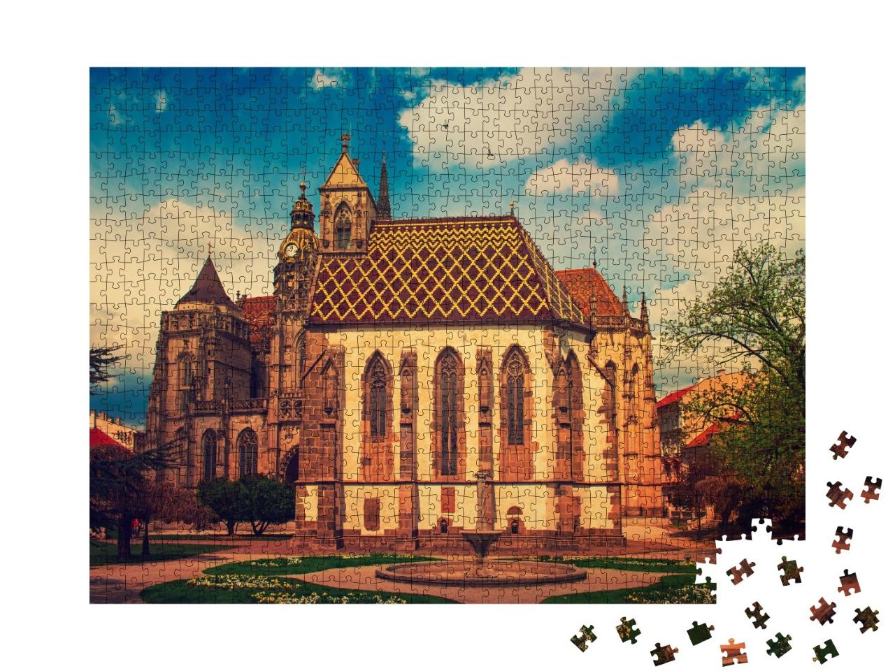 Puzzle de 1000 pièces « Cathédrale Sainte-Elisabeth de la ville de Kosice, Slovaquie »