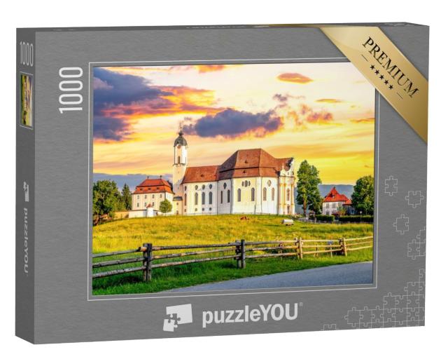 Puzzle de 1000 pièces « Wieskirche à Steingaden, Bavière, Allemagne »