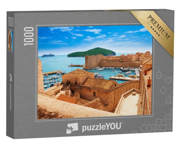 Puzzle de 1000 pièces « Port de Dubrovnik depuis les anciens murs de la ville »