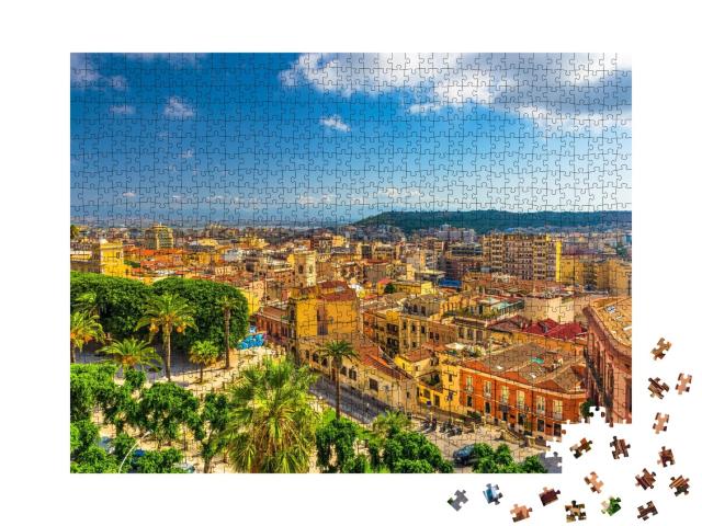 Puzzle de 1000 pièces « Vieille ville de Cagliari, Sardaigne, Italie »
