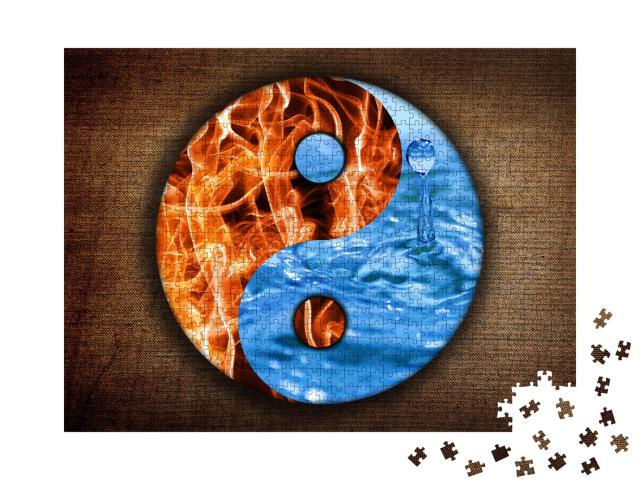Puzzle de 1000 pièces « L'eau et le feu. Yin et Yang Symbole de l'harmonie »