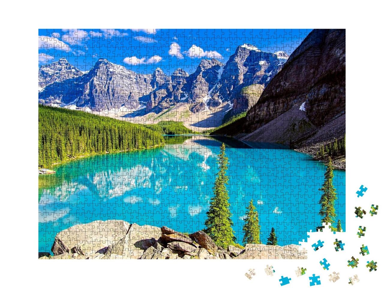 Puzzle de 1000 pièces « Un lac de montagne dans une vallée naturelle en été »